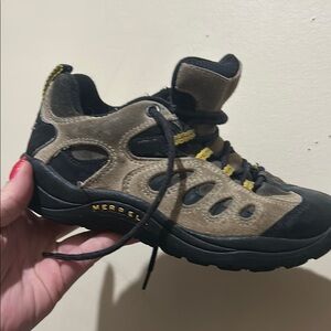 Merrell Black and Tan Sneakers with Rugged Design